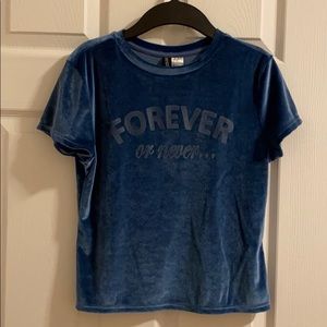 H&M velvet crop top shirt. In size medium